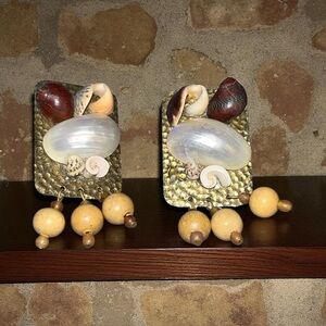 Vintage Shell and Bead Dangle Earrings on Posts